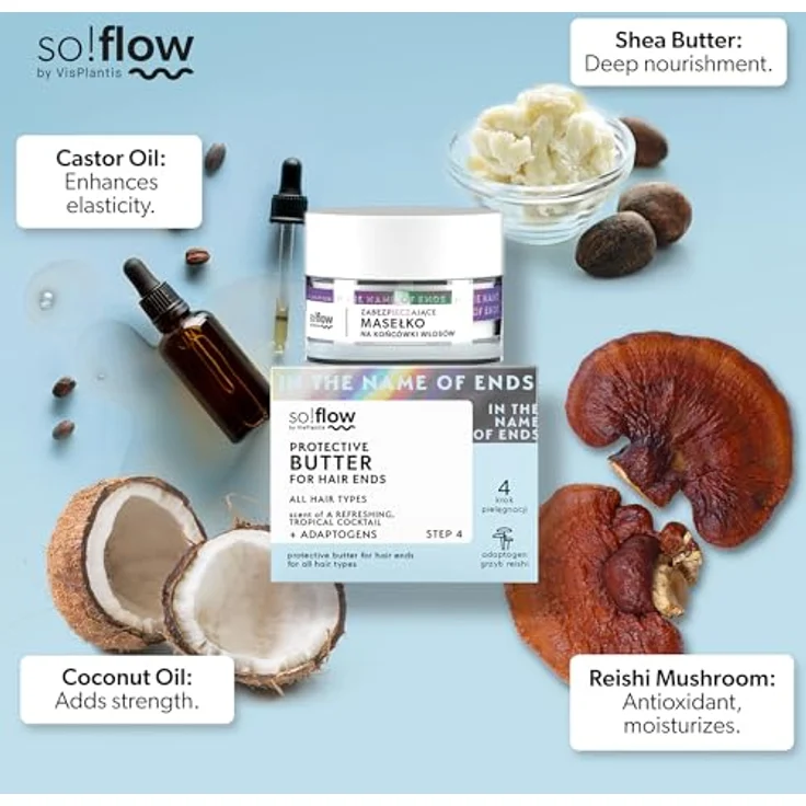 So!Flow Endretter-Butter mit Kakao & Mandelöl, intensiv pflegende Haarkur für Splissschutz und natürlichen Glanz, 95% natürliche Inhaltsstoffe – Bild 3
