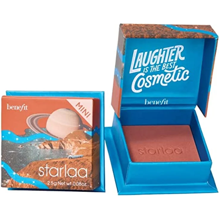 Benefit Blush Starlaa, Mini Rouge 2,5 g in rosig-bronzener Farbe, schweißfest und feuchtigkeitsbeständig mit glitzerndem Schimmer – Bild 1