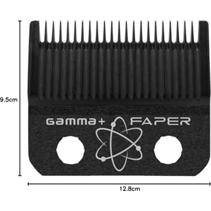 Gamma Piu Faper DLC Blade, Haarschneiderklinge in Black Diamond, Hybrid aus Fade und Taper, kompatibel mit Gamma+ Clipper – Bild 3