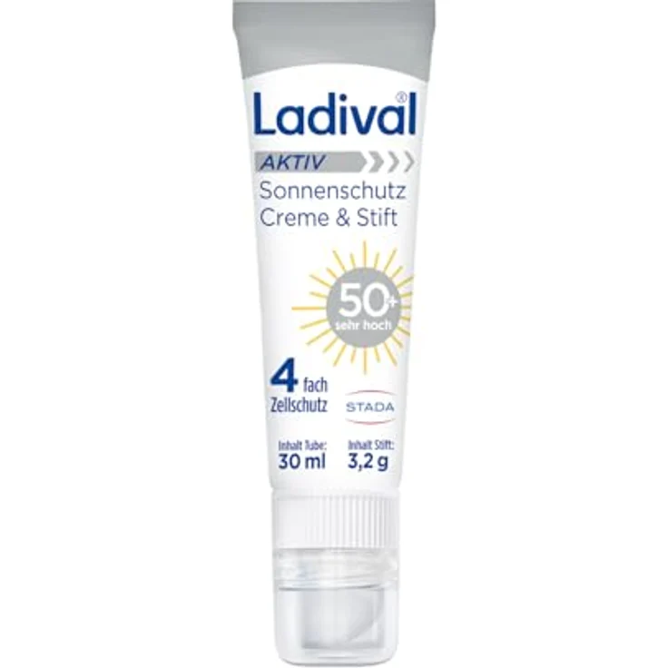 Ladival Aktiv Sonnenschutz Creme & Stift LSF 50+, wasserfest, für normale & empfindliche Haut, praktische Kombipackung, 30ml & 3,2g – Bild 1