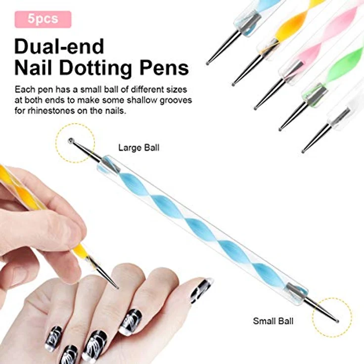 URAQT 20 Stück Nagel Pinsel Set, Professionelle Nageldesign-Stifte für Gelnägel und UV-Gel, Ergonomische Griffe und Antibakterielle Borsten – Bild 3
