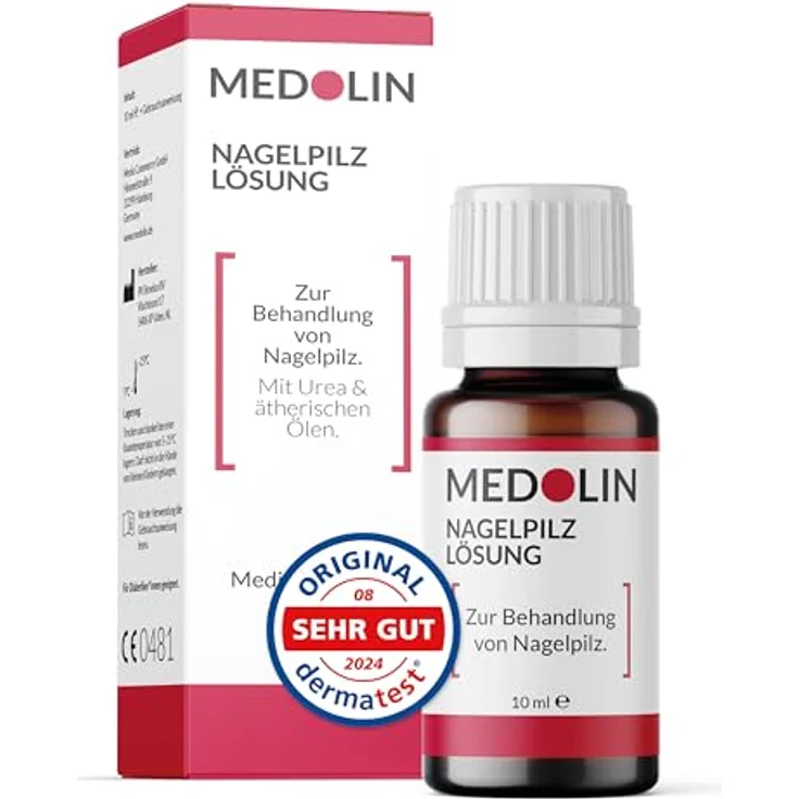 Medolin® Nagelpilz Lösung - Effektiver Nagellack mit belegter Wirkweise - Lack Behandlung für schöne & gepflegte Nägel - Geeignetes Mittel für Fuß & Hand | Nagelhärter, 10 ml – Bild 1