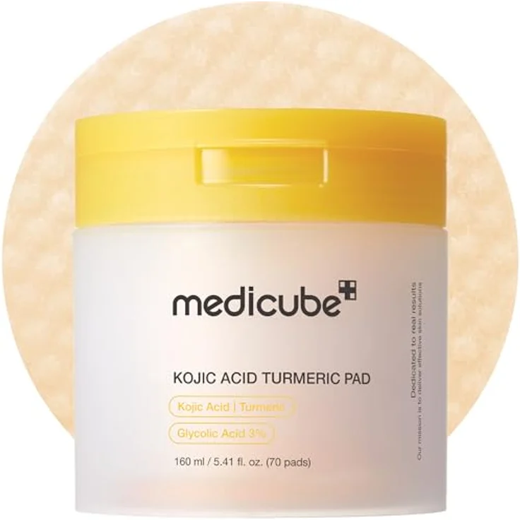 Medicube Toner Kojic Acid Turmeric Pad 160 g, Sanftes Doppel-Peeling für ebenmäßigen Teint und klarere Poren, Korean Skincare K-Beauty – Bild 1