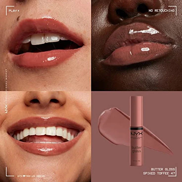 NYX PROFESSIONAL MAKEUP Butter Gloss 47 Spiked Toffee, seidig-glänzender Lippenstift mit köstlichem Geschmack – Bild 3