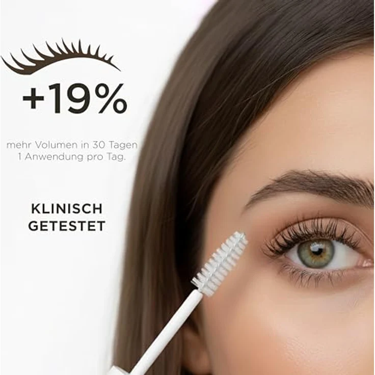 HUYGENS Wimpernserum & Augenbrauenserum, Conditioner mit Bio-Rizinusöl, klinisch bestätigte Wirkung: +19% Dichte & Länge, 99% natürlich, 3,5 ml – Bild 2