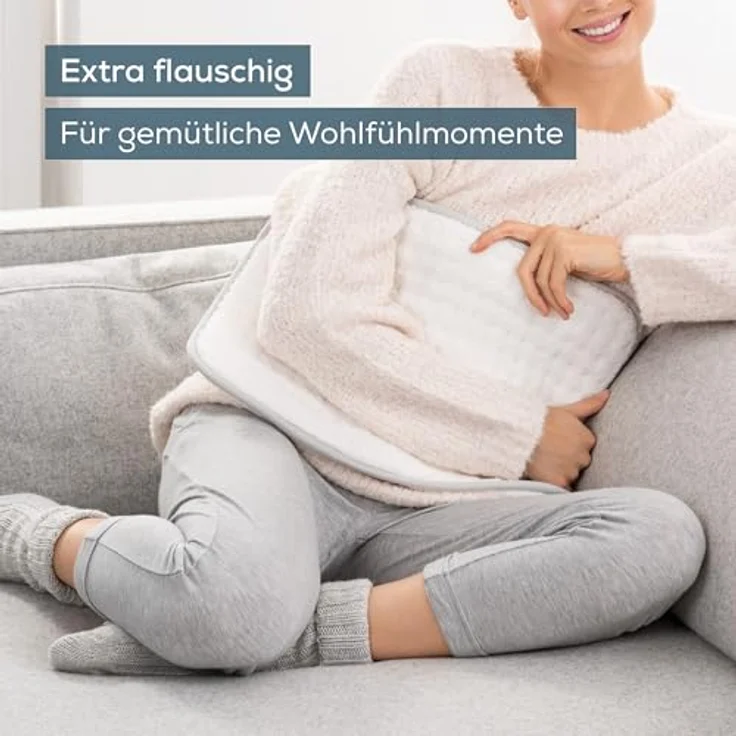 Beurer HK 43 Supercosy, Heizkissen mit Schnellaufheizung und Abschaltautomatik, Weiss-Grau – Bild 2