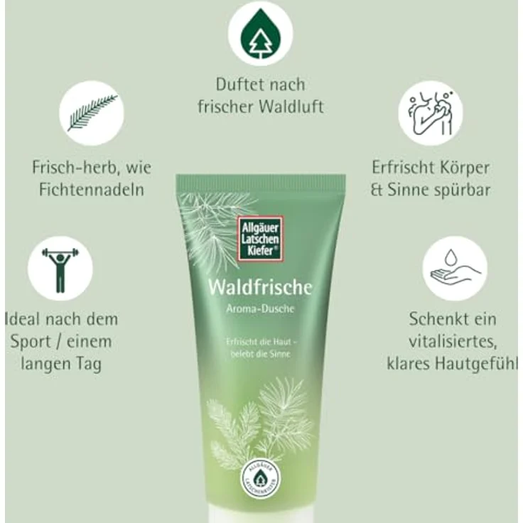 Allgäuer Latschenkiefer Waldfrische Aroma-Dusche, Duschgel mit frisch-herbem Duft, 200 ml – Bild 4