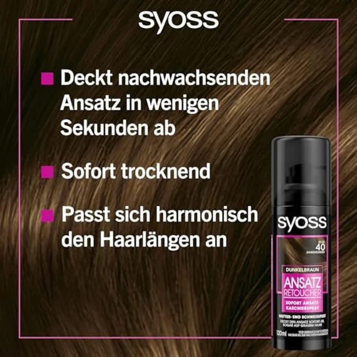 Syoss Ansatz Retoucher Kaschierspray Dunkelbraun 120 ml – Bild 6
