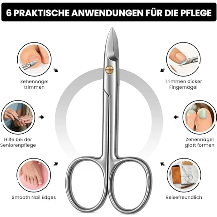 Excellent Fußnagelschere, gerade Schneide mit extra langem Griff, handgeschliffen aus rostfreiem, poliertem Edelstahl, ideal für dicke Nägel – Bild 4