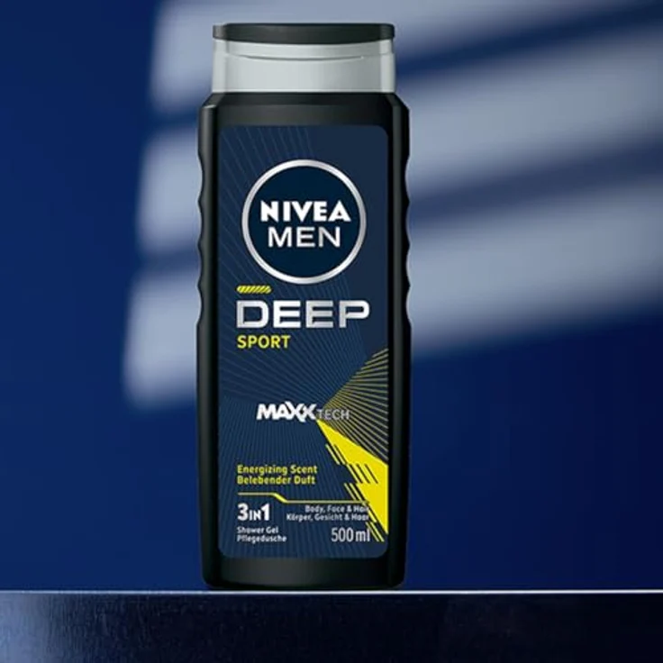 NIVEA MEN DEEP SPORT Duschgel, 500 ml, 99 % biologisch abbaubare Formel mit dermatologisch bestätigter Hautverträglichkeit und frischem Duft – Bild 5