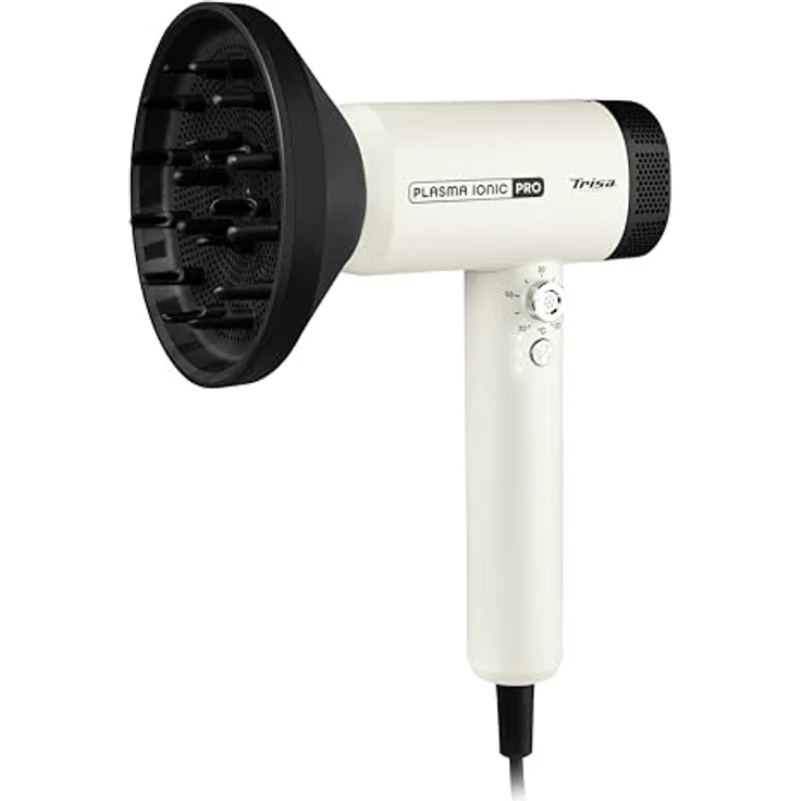 Trisa Plasma Ionic Pro, Ionen Haartrockner mit 1800W BLDC Motor, 3 Geschwindigkeiten, 3m Kabel, incl. Ondulierdüse & Diffusor, fortschrittliche Ionentechnologie – Bild 3