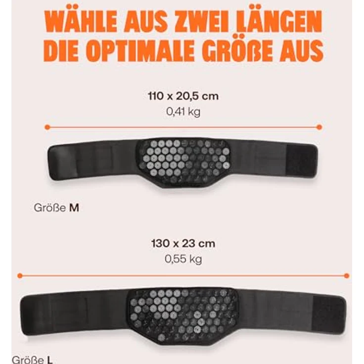 Shakti Mat Rückengürtel, Akupressur-Stützgürtel für Rücken & Bauch, Bio-Baumwolle, Schwarz, Größe L – Bild 5