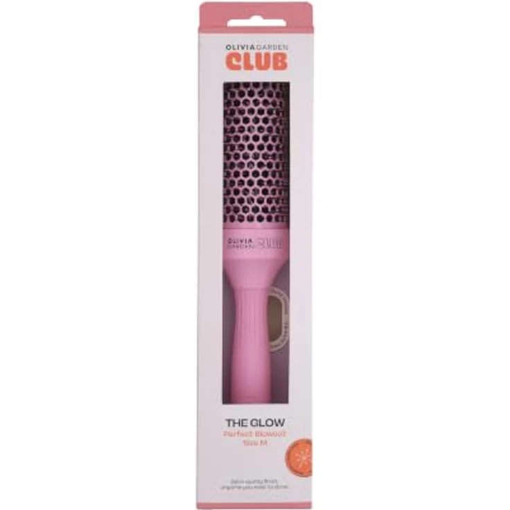 Olivia Garden Club THE GLOW Blowout Ceramic Round Brush, Rundbürste für voluminöse Blowouts, pink, ergonomischer Griff, keramikbeschichtet – Bild 2