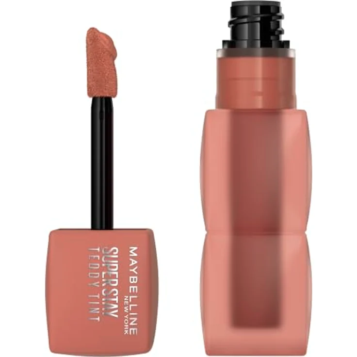 Maybelline Superstay Teddy Tint Lippenstift 5 ml, vegane Formel mit langanhaltender, abfärbfester Textur, Farbe: Buffed Out – Bild 1