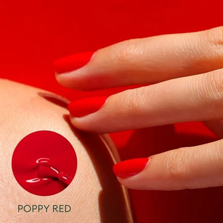 Manucurist Green Flash Gel-Nagellack Orangerot - Gel-Nagellack Poppy Red- 12-free-Nagellack, natürliche Inhaltsstoffe (84%) - Made in France - 15 ml – Bild 2