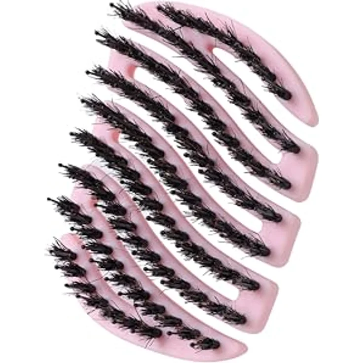 Sister Young MILA PINK BV - Mini-Bürste mit natürlichen Wildschweinborsten und Nylonstiften, No Tangle für gesundes Haarpflege – Bild 3