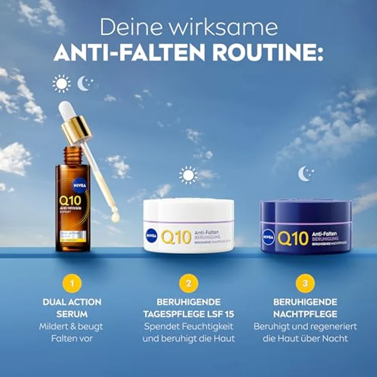 NIVEA Q10 Anti-Falten Power Sensitive Tagespflege LSF 15, 50ml, für sensible Haut, mit Süßholzextrakt – Bild 6