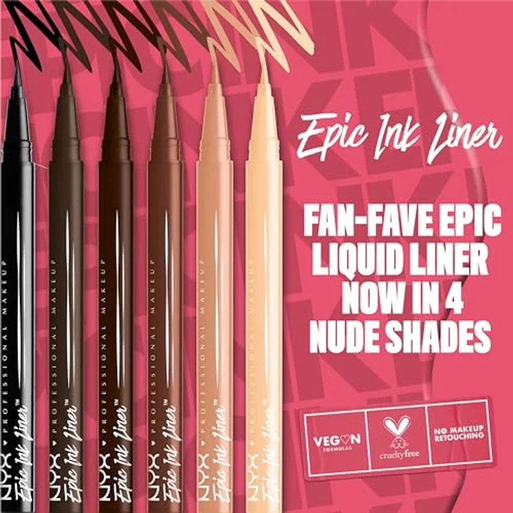 NYX Professional Makeup Epic Ink Liner, Eyeliner 1 ml, vegan, wasserfest, Farbe: Milk Chocolate – Bild 4