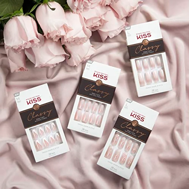 KISS Classy Nails Be-you-tiful, künstliche Fingernägel Long, 28 St., mit speziell geeignetem Kleber für langanhaltenden Halt – Bild 7