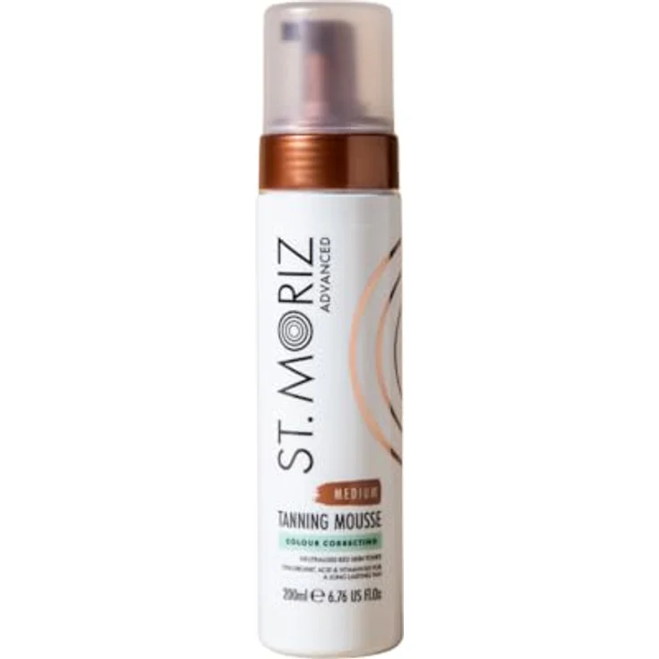 ST. MORIZ Advanced Colour Correcting Tanning Mousse in Medium – Selbstbräuner für mittlere Hauttöne mit Hyaluronsäure – dermatologisch getestet, tierversuchsfrei – 200ml – Bild 1