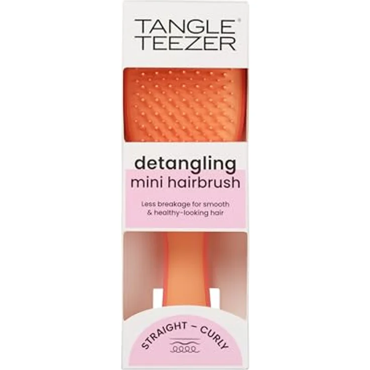Tangle Teezer Ultimate Detangler Mini Salmon Pink & Apricot, Entwirr-Haarbürste klein für Kinder und Reisen, perfekt für Unterwegs, Haarbürste ohne Ziepen – Bild 3