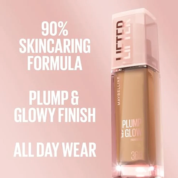MAYBELLINE NEW YORK Lifter Plump & Glow, aufhellendes Make-up für einen natürlichen Look, Farbton 117, 30 ml, mit Hyaluronsäure und Niacinamid – Bild 4