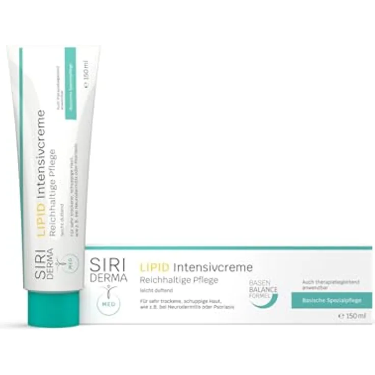 SIRIDERMA LIPID Intensivcreme | Creme für sehr trockene und schuppige Haut bei Neurodermitis und Psoriasis (leicht duftend, 150 ml) - Basische Intensivpflege mit einzigartiger Basen-Balance-Formel