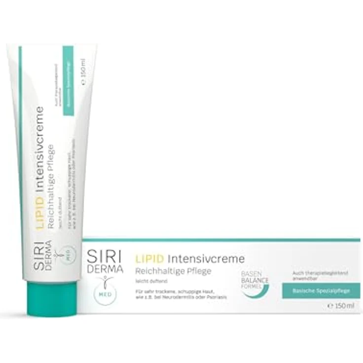 SIRIDERMA LIPID Intensivcreme | Creme für sehr trockene und schuppige Haut bei Neurodermitis und Psoriasis (leicht duftend, 150 ml) - Basische Intensivpflege mit einzigartiger Basen-Balance-Formel – Bild 1