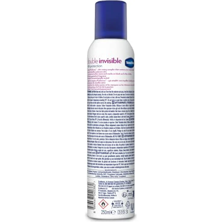 Vaseline Double Invisible Antiperspirant Antitranspirant-Spray, 250 ml, gegen weiße Hautflecken, langanhaltender Schutz, angenehmer Duft – Bild 2