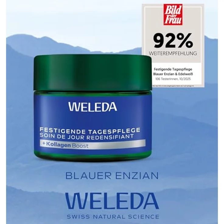WELEDA Bio Festigende Tagespflege Blauer Enzian & Edelweiß, Naturkosmetik Anti Aging Gesichtscreme zur Minderung tiefer Falten & Pigmentflecken, vegan, 40ml – Bild 2