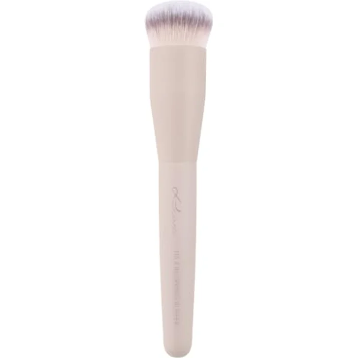 Luvia Cosmetics Blurring Buffer Puderpinsel, veganer Gesichtspinsel mit ergonomischem Griff und Satin-Tasche, beige – Bild 1