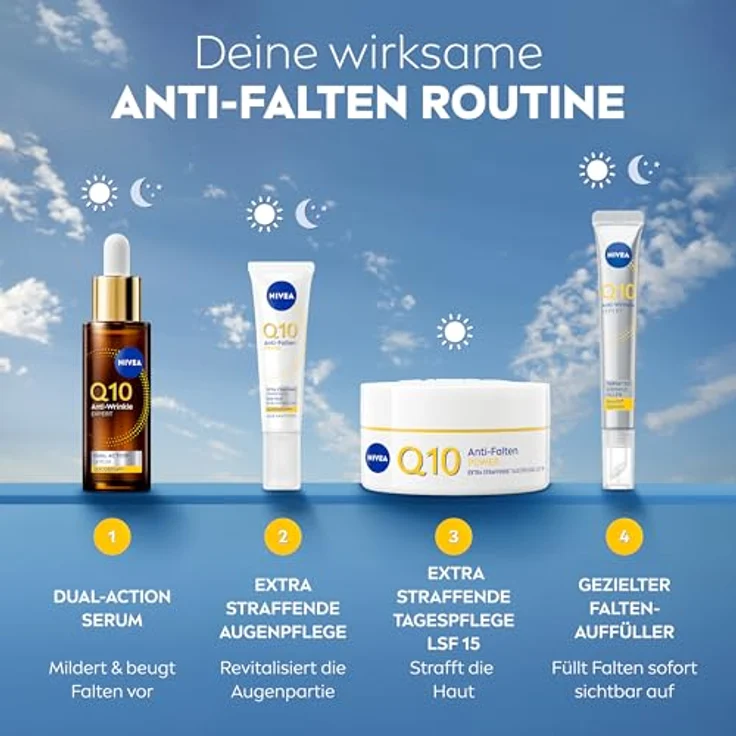 NIVEA Q10 Anti-Falten Power Extra Straffende Tagespflege LSF 15, 50 ml - Feuchtigkeitsspendend, mit Duo-Kollagen-Booster, für alle Hauttypen – Bild 7