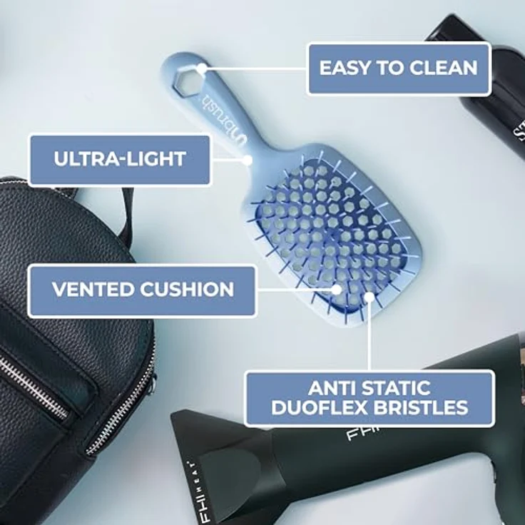 UNbrush Detangling Hair Brush Mini, Pastel Periwinkle, No Tangle Bürste für sanftes Entwirren unterwegs – Bild 7