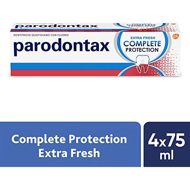 Parodontax Complete Protection Extra Fresh, Zahnpasta mit 8 Vorteilen zur Reduzierung des Zahnbluts und zur Erhaltung der starken Zähne, Packung mit 4 x 75 ml – Bild 2