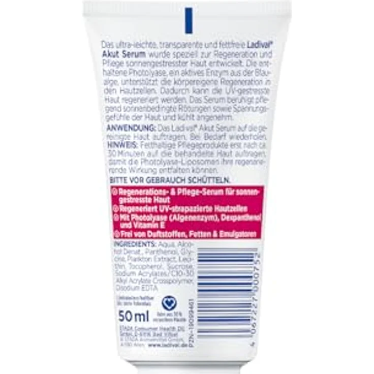 Ladival Sonnengestresste Haut Akut Serum Gesicht, After Sun Repair mit Photolyase, regenerierend und kühlend, 50 ml – Bild 2