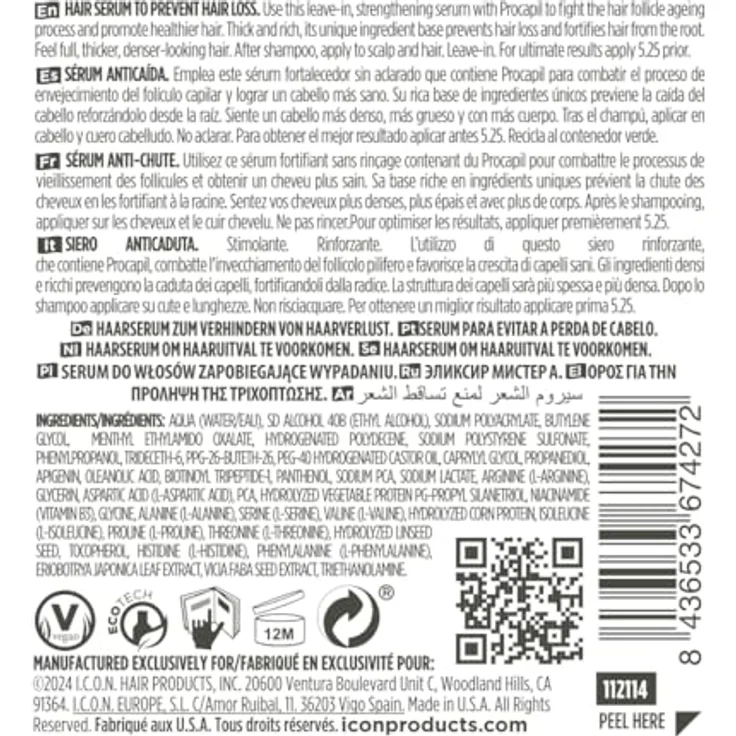 Icon Haarmaske Elixir Restoratives, Serum Estimulante Anticaída 100 ml, feuchtigkeitsspendend für strahlende Haut – Bild 3
