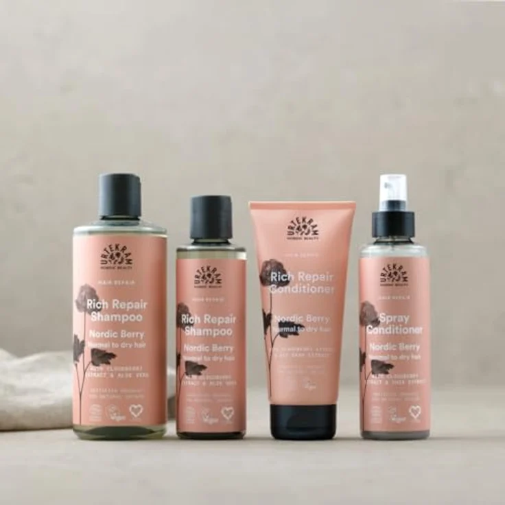 Urtekram Nordic Berry Repair-Conditioner, feuchtigkeitsspendend & reparierend mit Moltebeere, Haferöl & Aloe Vera, 180 ml, vegan & biologisch zertifiziert – Bild 5