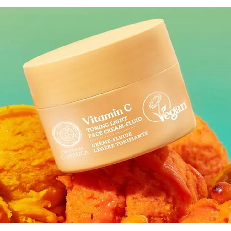 Natura Siberica Oblepikha Berrica Fluido Tono Light Cream Vitamin C 50ml, Feuchtigkeitsspendend und strahlend für die Haut – Bild 3