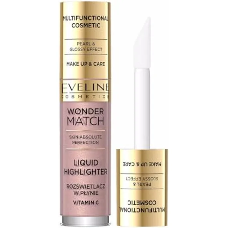 Eveline Cosmetics Wonder Match, Strahlender Flüssig-Highlighter mit Vitamin C & Iris-Extrakt, Vegan, Leichte Formel