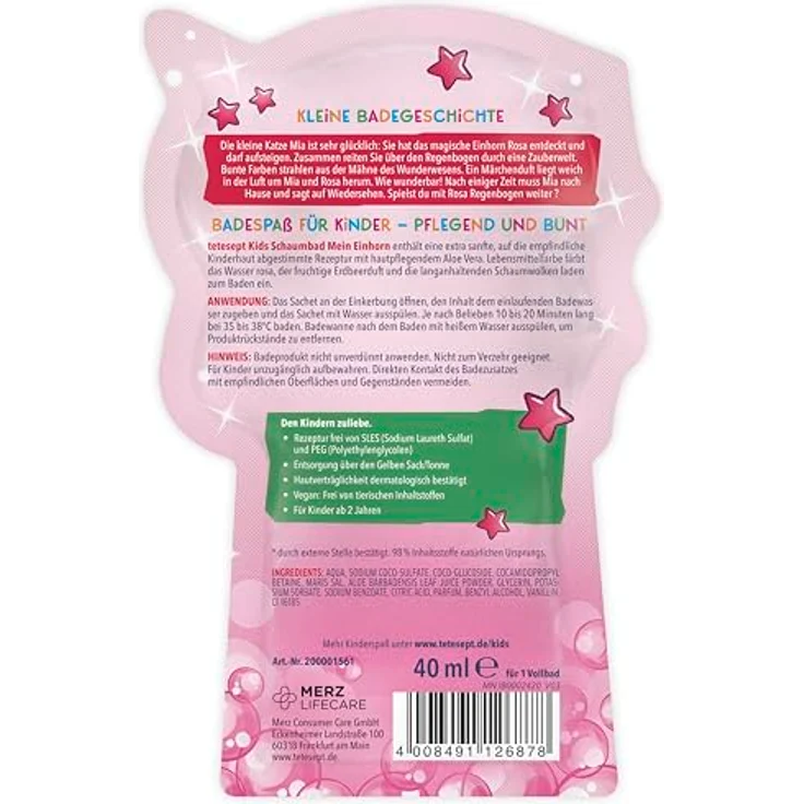 TETESEPT Kinder Badespaß Schaumb. Mein Einhorn, Badezusatz für Kinder, 40 ml – Bild 4
