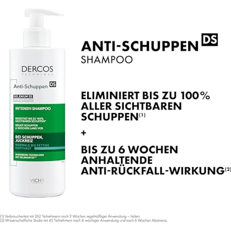 Vichy Dercos Anti-Dandruff Shampoo gegen Schuppen für normales bis fettiges Haar 390 ml – Bild 2