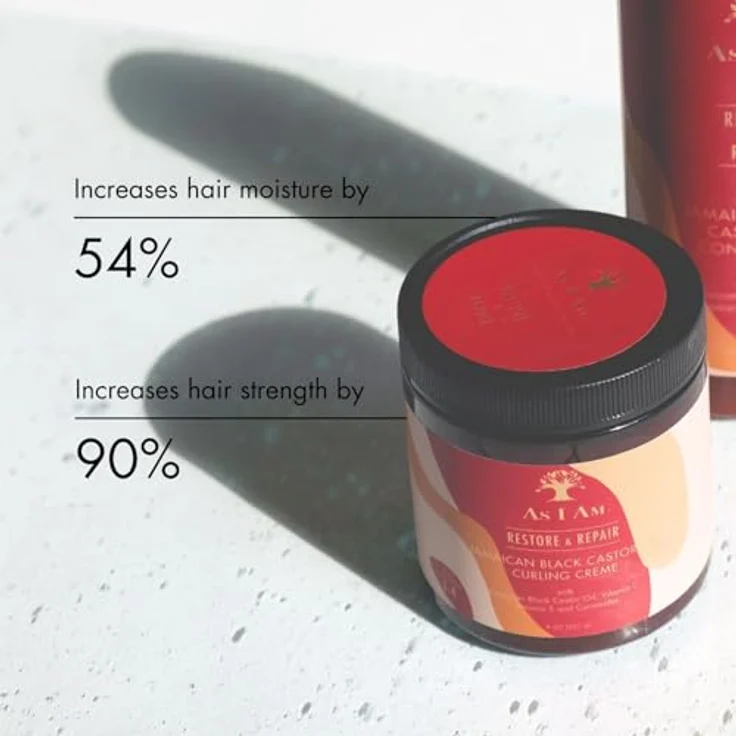 As I Am Restore & Repair Jamaican Black Castor Oil Curling Creme, 227g, mit Ceramiden für definiertes Lockenbild und minimales Frizz – Bild 5