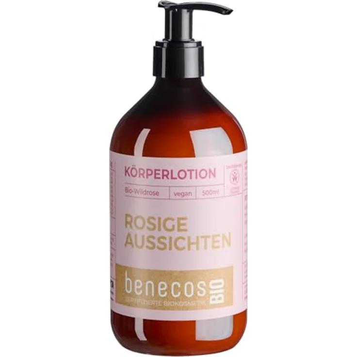benecos BIO - Körperlotion BIO-Wildrose - rosiger Duft, vegan, aus recyceltem Plastik, COSMOS Organic – Bild 1