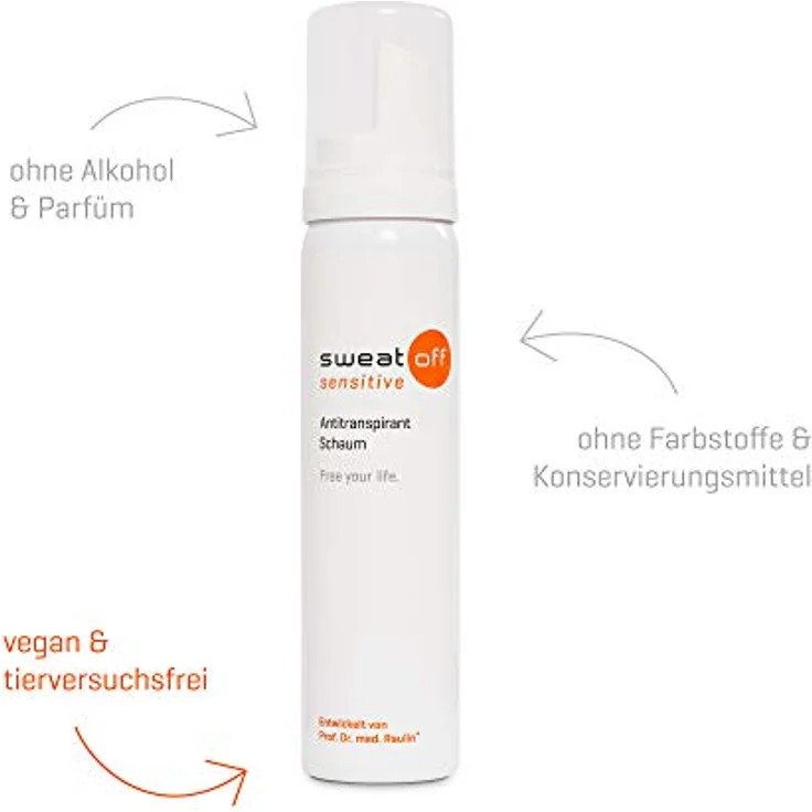 Sweat-Off sensitive Antitranspirant Schaum 75ml gegen Schwitzen | Schaum gegen Schweiß | Antiperspirant für empfindliche Haut – Bild 2