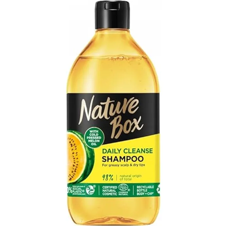 Nature Box Haarshampoo Melon 385ml, Gel Shampoo mit Poomelon Duft, für alle Haarfarben geeignet