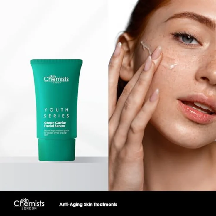 skinChemists Green Caviar Facial Serum 30ml | Nährende Feuchtigkeitspflege für jugendlichen Glanz | Pflanzliches Elixier für Elastizität und Schutz | Glätten, Reparieren und den ganzen Tag strahlen – Bild 2
