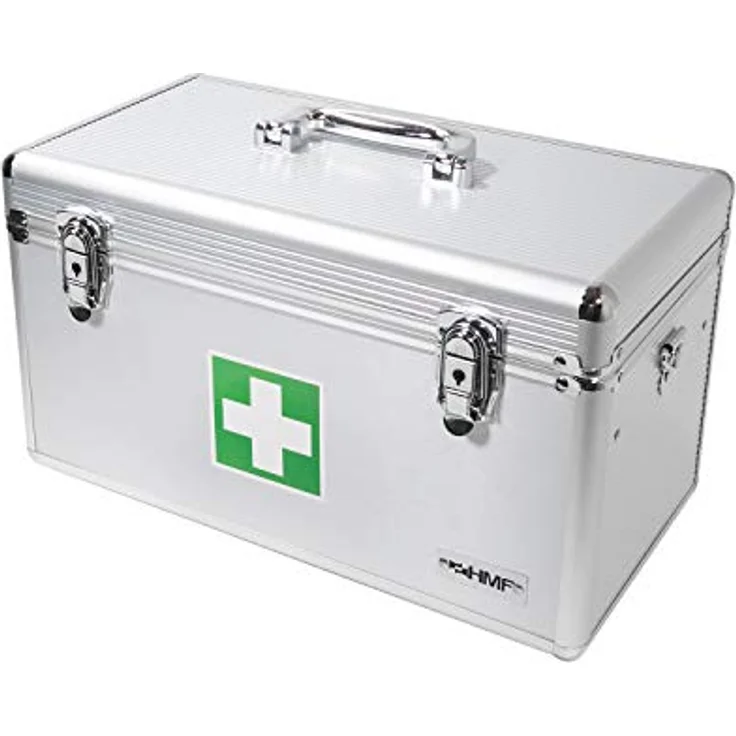 HMF 14701-09 Alu Medizinkoffer, Erste Hilfe Koffer mit Tragegriff, 4 Fächern, 40 x 22,5 x 20,5 cm, robust und stoßfest – Bild 3