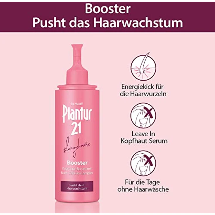 Plantur 21#langehaare Booster - 1 x 125 ml - Kopfhaut-Serum mit Coffein-Complex | Beschleunigt das Haarwachstum | Haarpflege Anti-Haarausfall | Versorgt die Haarwurzel mit Energie – Bild 3