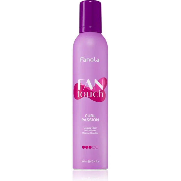Fanola FAN touch Schaumfestiger, Lockenpflege für lockiges Haar, 300 ml, starker Halt und voluminöse Definition