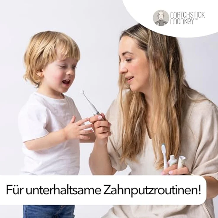 Matchstick Monkey Baby Elektrische Schallzahnbürste - ultraweiche Borsten - 3-36 Mon., Affe grün – Bild 6